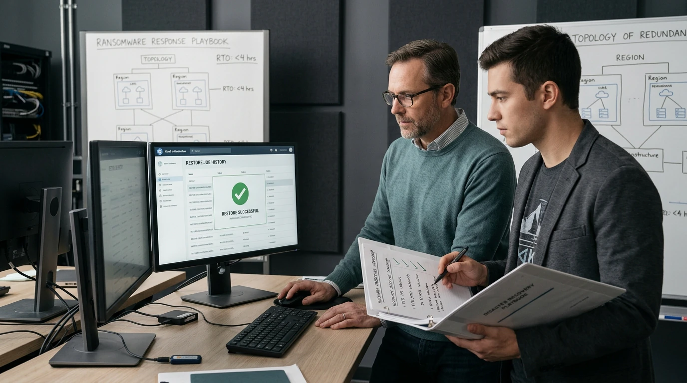 Cloud and DevOps specialists coordinating Disaster Recovery across infrastructure and deployment systems