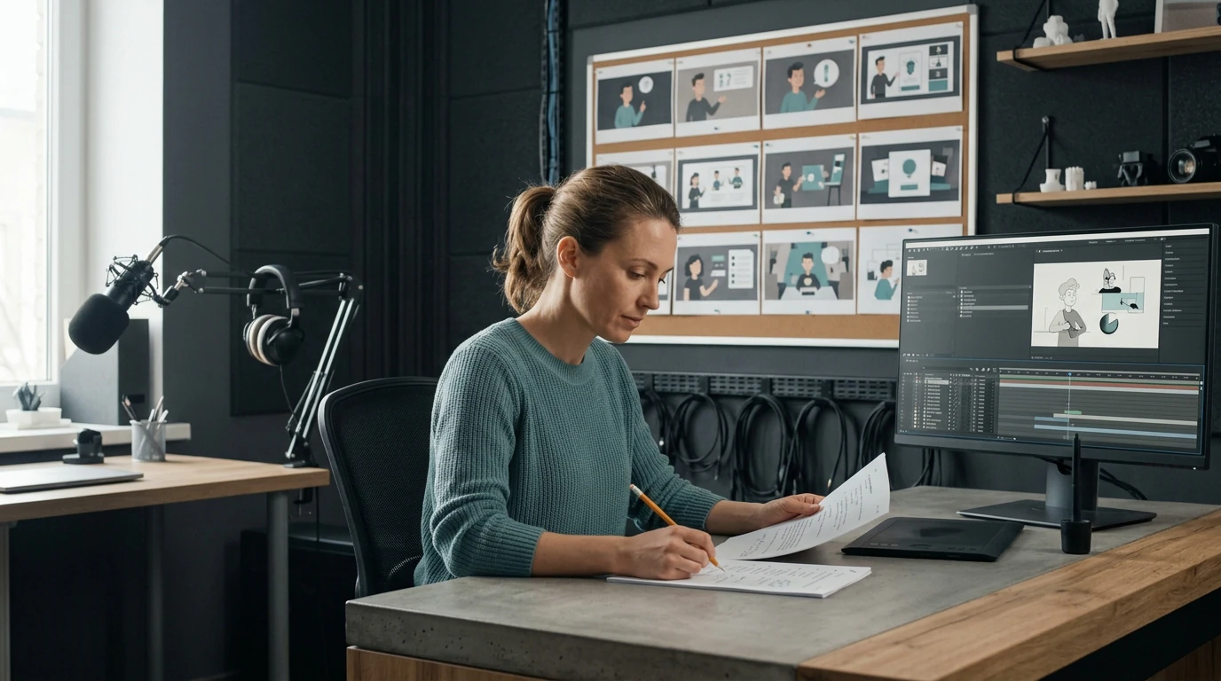 Creative specialists developing Motion Graphics with visual references, production tools, and brand materials